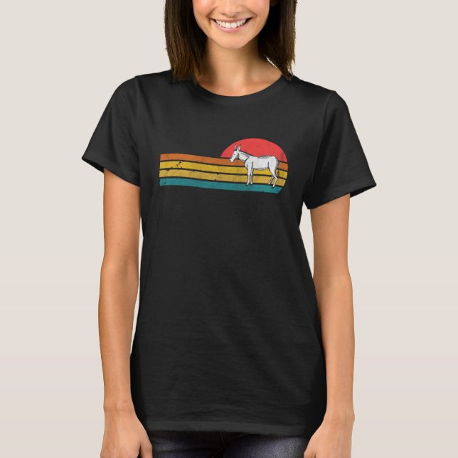 Donkey Animal Retro Vintage Farm Animal T-Shirt (Front)