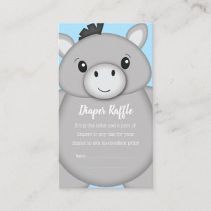 Donkey Baby Shower Blue Enclosure Card