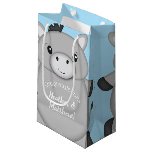 Donkey Baby Shower Blue Small Gift Bag
