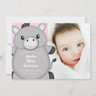 Donkey Baby Shower Pink Invitation