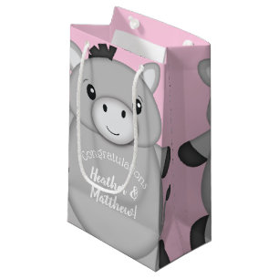 Donkey Baby Shower Pink Small Gift Bag