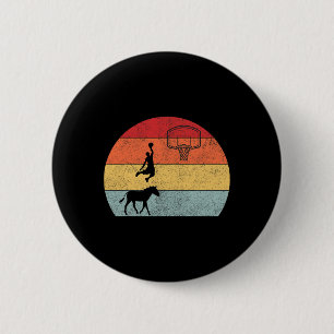Donkey basketball Player Coach Sport ride donkey b 6 Cm Round Badge