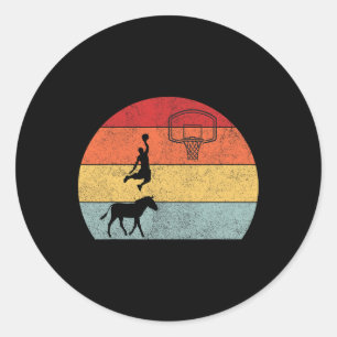 Donkey basketball Player Coach Sport ride donkey b Classic Round Sticker