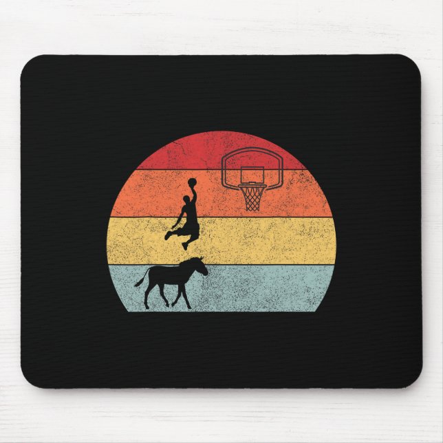 Donkey basketball Player Coach Sport ride donkey b Mouse Mat (Front)