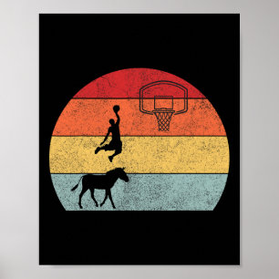 Donkey basketball Player Coach Sport ride donkey b Poster