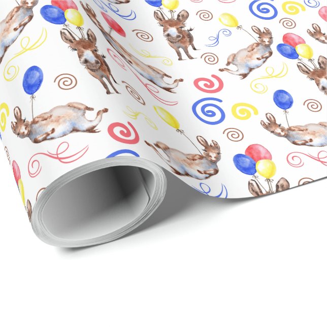 Donkey Birthday Wrapping Paper (Roll Corner)