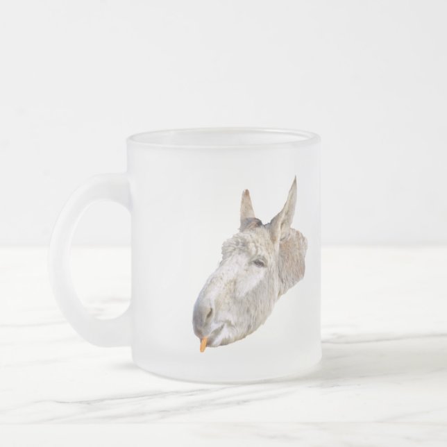 Donkey Called Carrots, Frosted Glass Coffee Mug (Left)