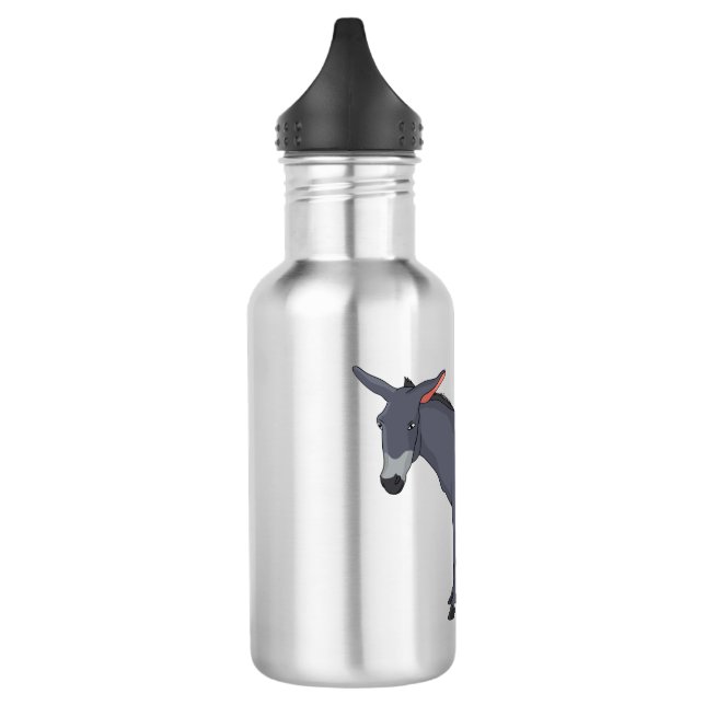 Donkey cartoon illustration 532 ml water bottle (Left)
