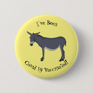 Donkey cartoon illustration  6 cm round badge
