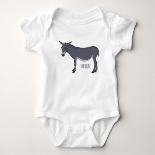 Donkey cartoon illustration baby bodysuit