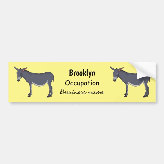 Donkey cartoon illustration  bumper sticker (Front)