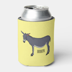 Donkey cartoon illustration can cooler