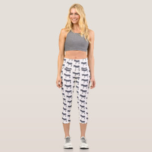 Donkey cartoon illustration capri leggings