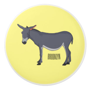 Donkey cartoon illustration ceramic knob
