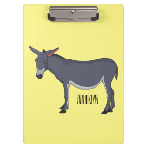 Donkey cartoon illustration clipboard