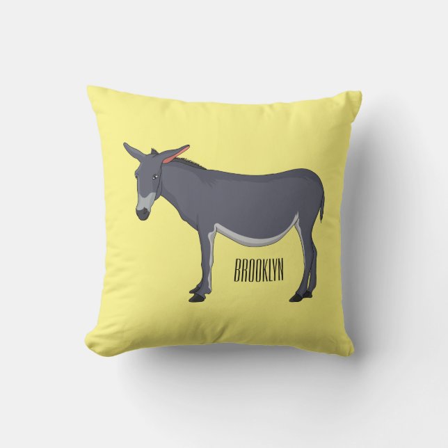 Donkey cartoon illustration cushion (Front)