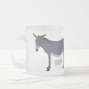 Donkey cartoon illustration  frosted glass coffee mug