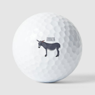Donkey cartoon illustration  golf balls