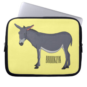 Donkey cartoon illustration  laptop sleeve