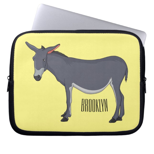 Donkey cartoon illustration  laptop sleeve (Front)