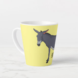 Donkey cartoon illustration latte mug