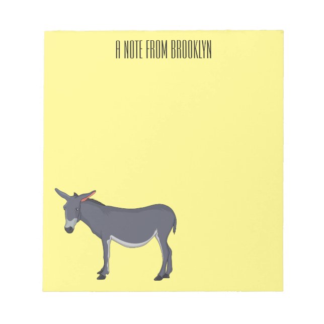 Donkey cartoon illustration  notepad (Front)