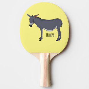 Donkey cartoon illustration  ping pong paddle