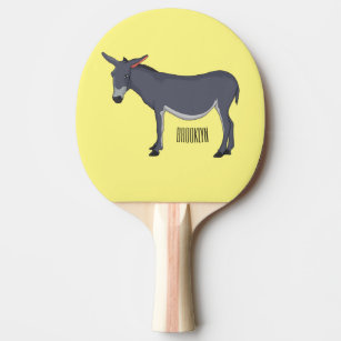 Donkey cartoon illustration  ping pong paddle