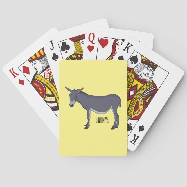Donkey cartoon illustration  playing cards (Back)