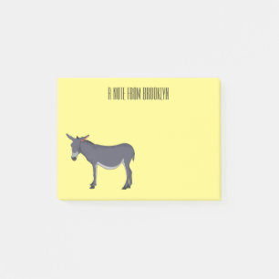 Donkey cartoon illustration post-it notes