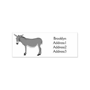 Donkey cartoon illustration rubber stamp