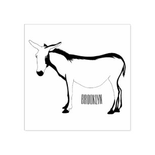 Donkey cartoon illustration rubber stamp