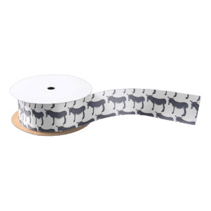 Donkey cartoon illustration  satin ribbon