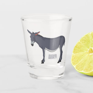 Donkey cartoon illustration  shot glass