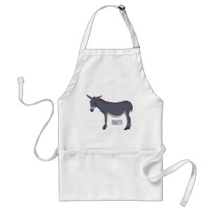 Donkey cartoon illustration  standard apron