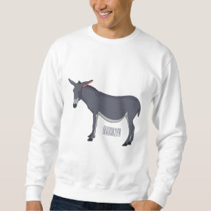Donkey cartoon illustration sweatshirt