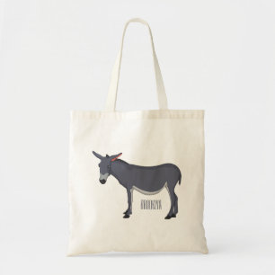 Donkey cartoon illustration tote bag