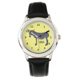 Donkey cartoon illustration  watch