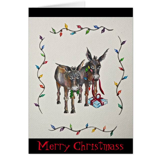Donkey Christmas Card (Front)