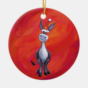 Donkey Christmas Ceramic Tree Decoration