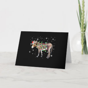 Donkey Christmas Lights Colour    Santa Donkey Gif Card