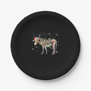 Donkey Christmas Lights Colour    Santa Donkey Gif Paper Plate