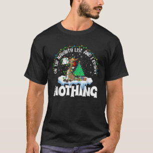 Donkey Christmas On The Naughty And I Regret Xmas T-Shirt