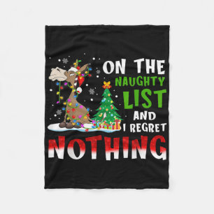 Donkey Christmas On The Naughty List And I Regret Fleece Blanket