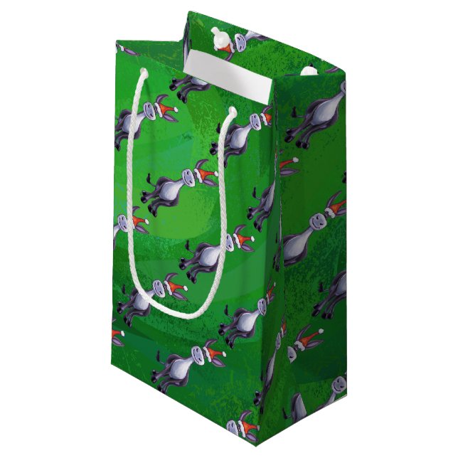 Donkey Christmas Small Gift Bag (Front Angled)