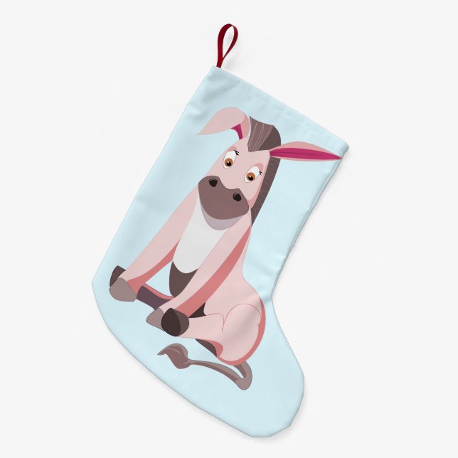 Donkey Christmas Stocking - Custom Colour - Text (Front (Hanging))