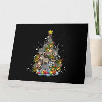 Donkey Christmas Tree Funny Donkey Lover Gifts Xma Card