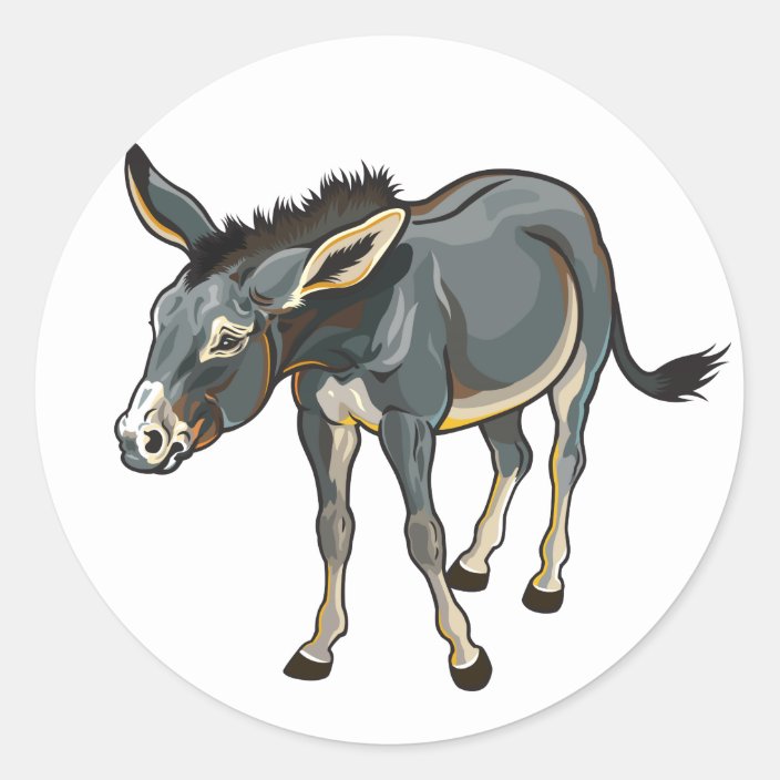 Donkey Classic Round Sticker | Zazzle