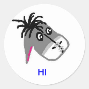 DONKEY, CLASSIC ROUND STICKER