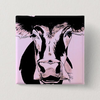 donkey cowboy   15 cm square badge